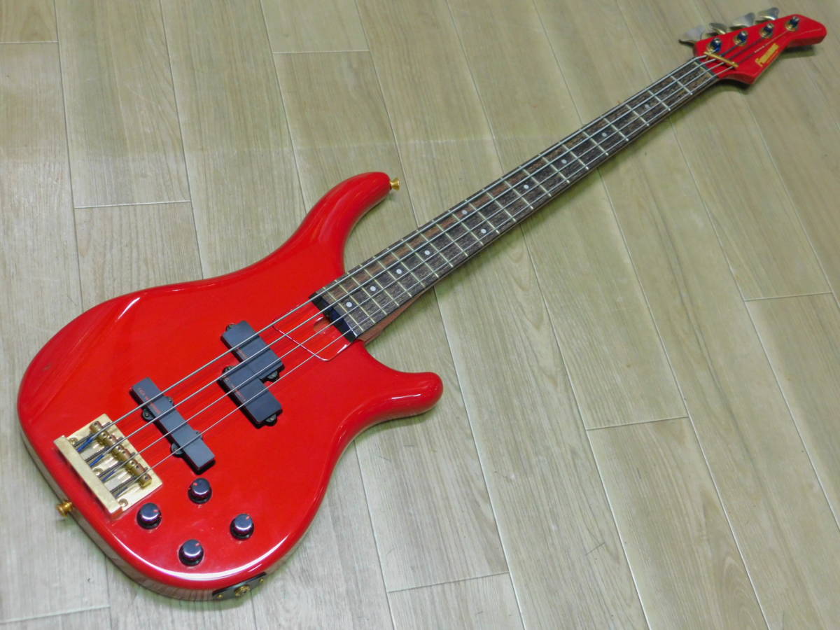 FERNANDES FRB-70C アクティブ FGI PU搭載 シースルーレッドカラー ミディアムスケール ゴールドパーツ GOTOHペグ/F573_画像1