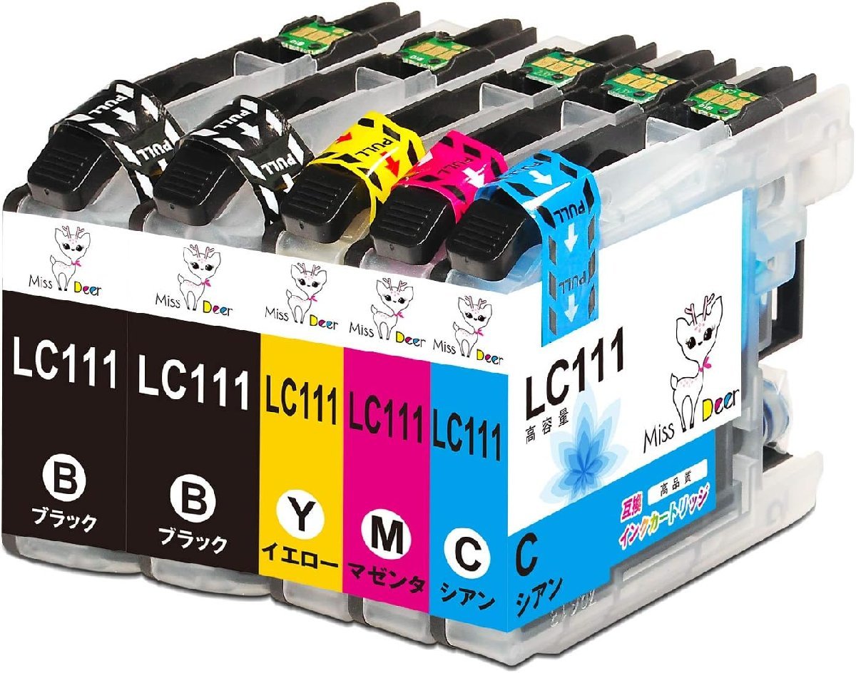 LC111-4PK ブラザー 純正互換インクカートリッジ 5個組 brother MFC-J980DN/DWN J890DN/DWN J820DN/DWN J720D/DW_画像1