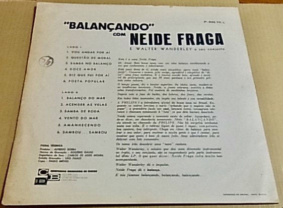 BRA盤64年オリジ！ 跳ねるオルガンにチャーミングなVOが◎なジャズボサ傑作！Neyde Fraga Com Walter Wanderley E Seu Conjunto/Balancando_画像2