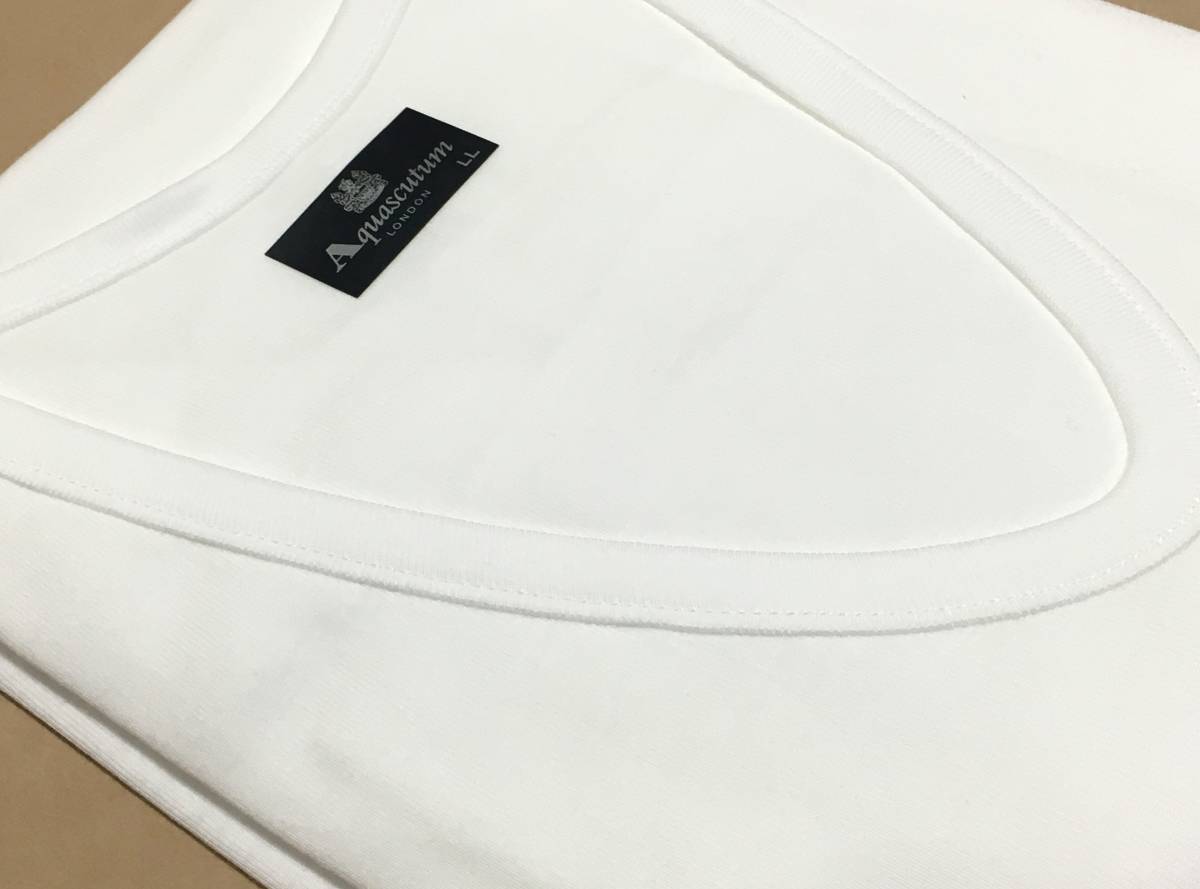 Aquascutum 7分袖 U首シャツ 日本製 スーピマ綿100％ LL アクアスキュータム 定価3.190円の画像3