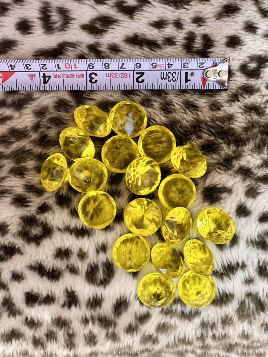  glass manner gem miscellaneous goods dia cut acrylic fiber miscellaneous goods ornament Kirakira parts diamond cut 19 piece set yellow yellow color .. color crystal 