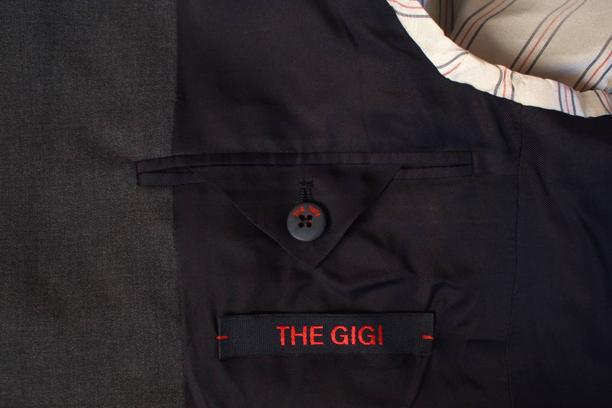 新品タグ付 イタリア製 THE GIGI MOSCA 秋冬 ウール混 フランネル調 チャコールグレー系 2B ストレッチ ジャケット 48(L相当) 元BOGLIOLIの画像7