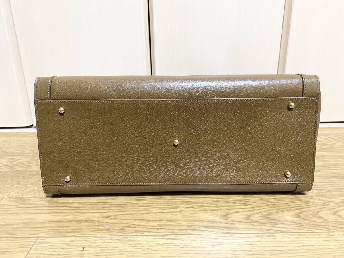 【used品】GUCCI グッチ トートバッグ ハンドバッグ バンブー 002 1186 オールド レザー 革 ブラウン　メンズ レディース ヴィンテージ_画像5