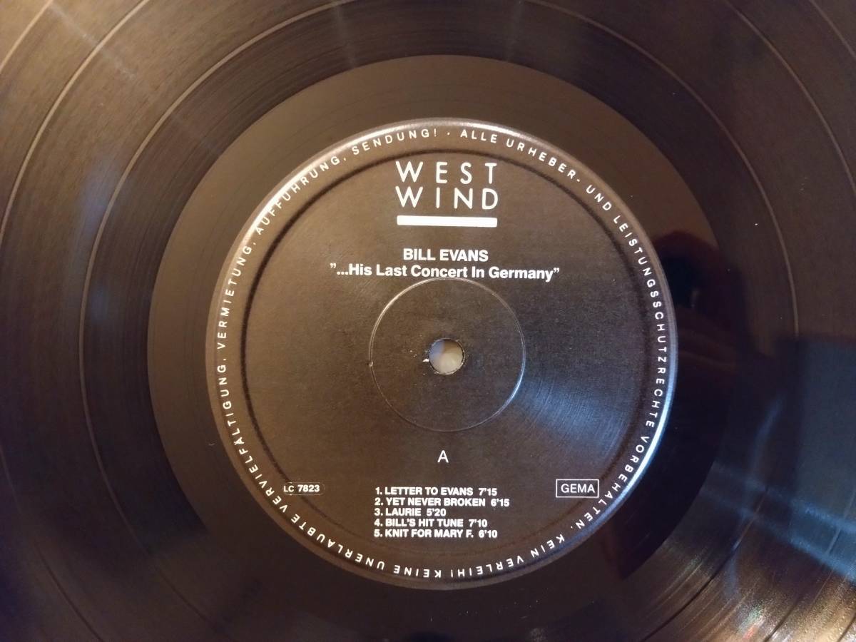 【希少】美盤 West Wind Original Bill Evans His Last Concert In Germany ビル・エヴァンス 廃盤【レア】_画像6
