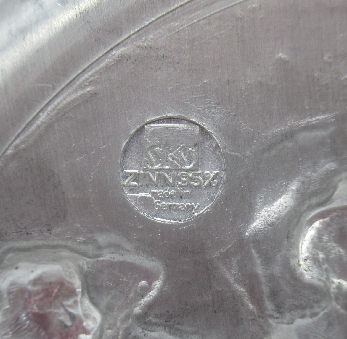 【24540】 SKS ZINN 錫 95％ ドイツ製 壁掛け 飾り皿 送料無料_画像3
