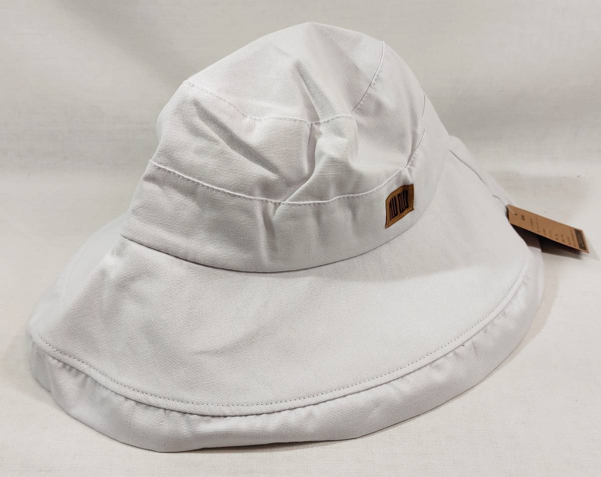 【1円出品】MUQIU 女性用帽子 夏用 白 サマーハット サマーサンバイザー レディーズ ホワイト サイズ57cm あご紐つきの画像2