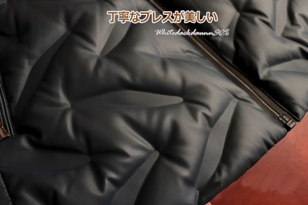 新品■青灰S スモーキーブルー 軽量 ダウンジャケット S メンズ スタイリッシュ シームレス 幾何学プレス ダウン アウター 小さいサイズ_画像3