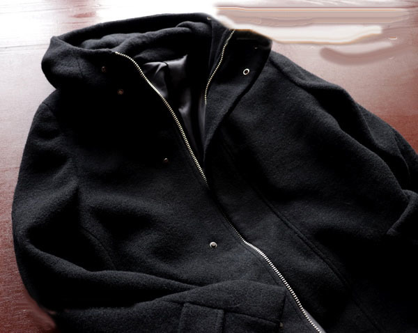 新品■GUYSOUL ウール コート L 黒 メンズ フード ロング wool コート アウター ジャケット ダッフル 重厚 ブラック 肉厚 大襟 ビジネス_画像3