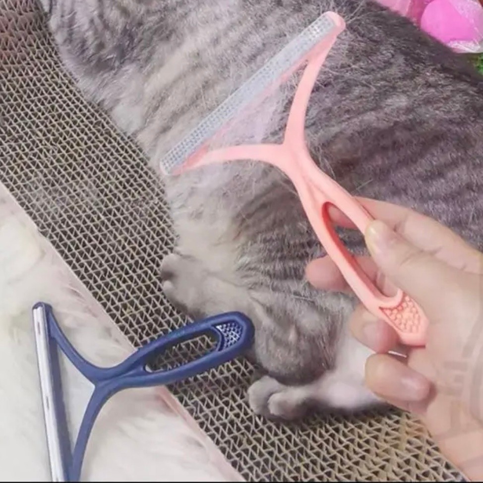 犬用 猫用 ペット用 洋服 ソファ カーペット 抜毛ブラシ ペットヘアクリーナー ブラシ ピンクの画像3