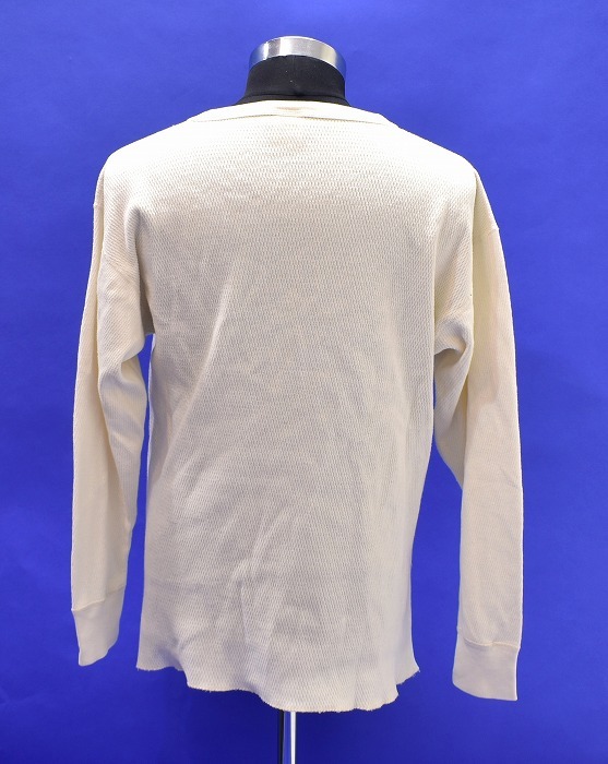 古着 90s USA製 Carhartt （カーハート）ハニカム サーマル シャツ カットソー トップス 白 L 長袖 L/S ロンTEE Tシャツ 米国 Vintageロゴの画像2