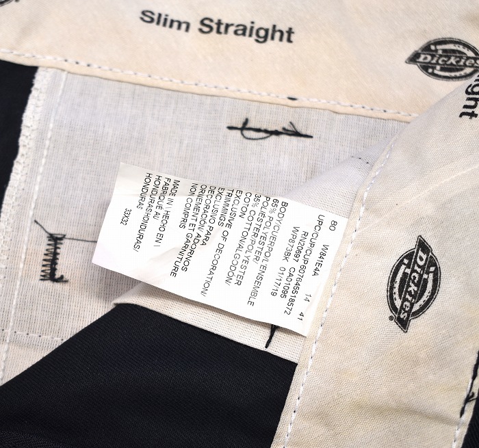 Dickies（ディッキーズ）873 Slim Straight Trousers Work Pants WP873BK スリムストレート トラウザーズ ワークパンツ WORK スラックス_画像8