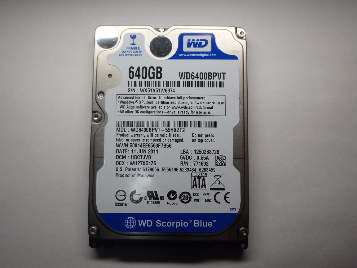 Western Digital Blue 2.5インチHDD 640GB　管理番号：S311001_画像1