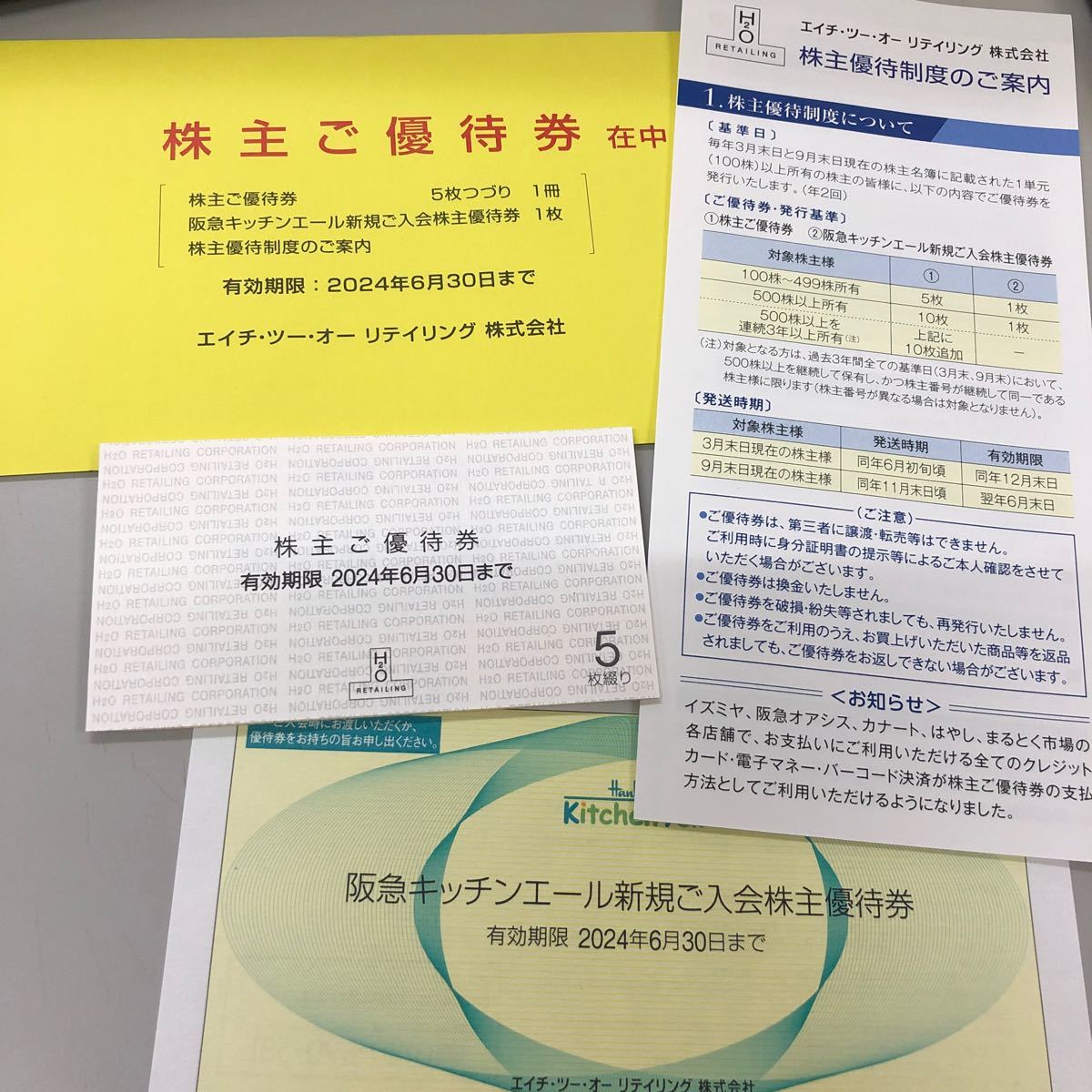 H2O エイチ・ツー・オーリテイリング 株主優待券 5枚　阪急 阪急百貨店 阪神百貨店 イズミヤ　阪急オアシス　関西スーパー_画像1