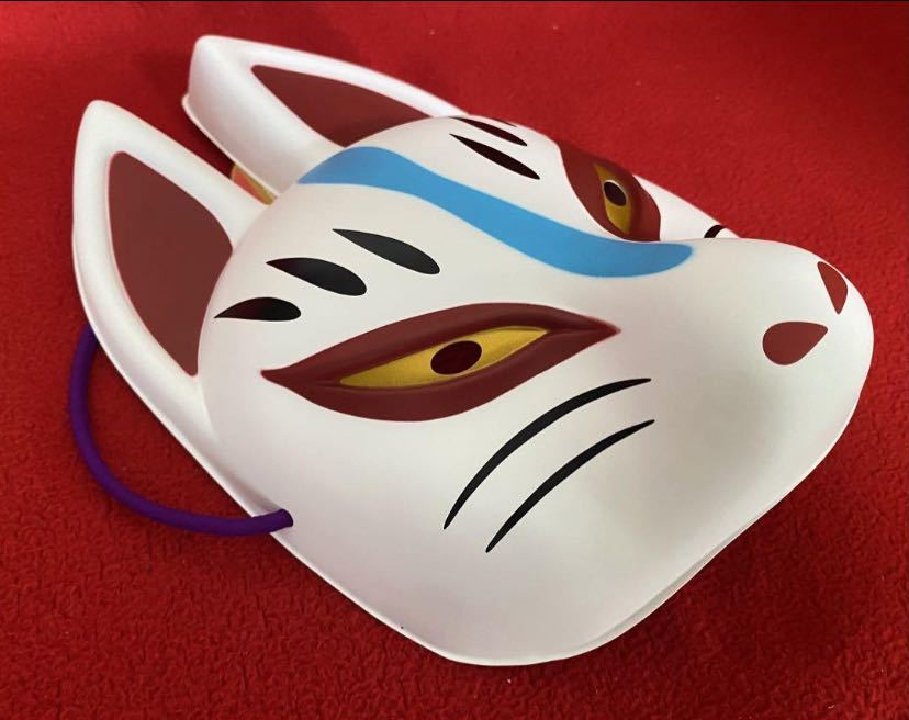  japanese tradition beautiful [ mask ] festival . day .*... surface [ white one side . surface ].. gold color. eye light!