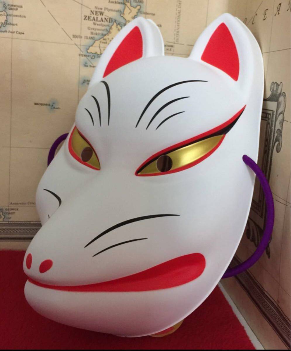 日本の伝統美「お面」祭り 縁日に きつね面‘白い狐面／まとめて２枚 プチプチなどに包んで大切に全国一律定形外配送の画像4