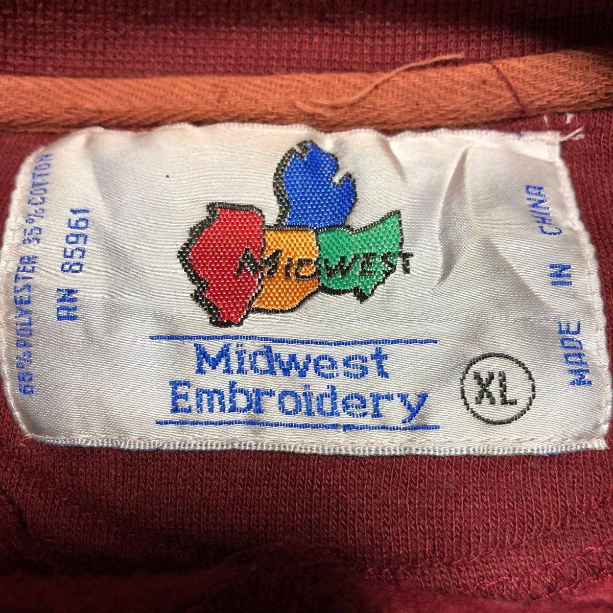 Midwest Embroidery ミッドウエストエンブロイダリー　スウェット　トレーナー　バーガンディ　マルーン　ワインレッド