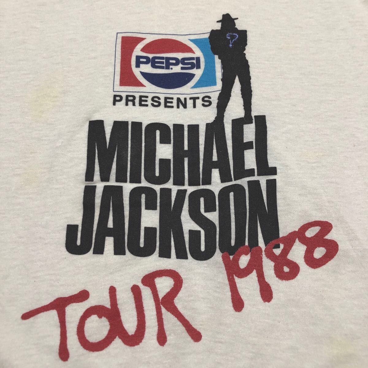 マイケルジャクソン　ペプシ　バッドワールドツアー　1988 リンガーTシャツ 半袖 リンガー