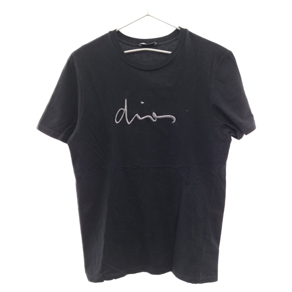 DIOR ディオール 17AW 立体ロゴ刺繍 クルーネック半袖Tシャツ ブラック 733J603W3610_画像1