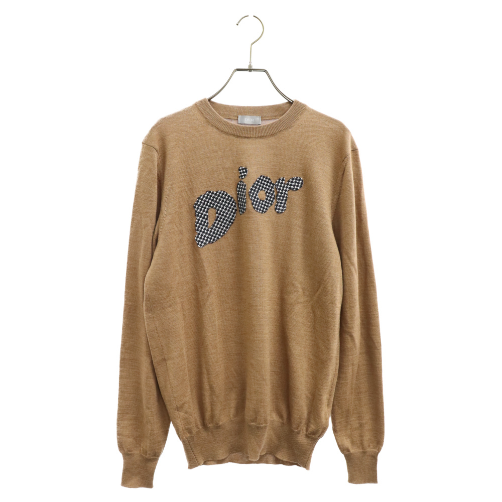 Dior HOMME ディオールオム 19AW Logo Patch Sweater ロゴパッチニットセーター ブラウン 933M614AT048_画像1