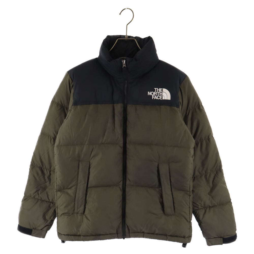 THE NORTH FACE ザノースフェイス NUPTSE JACKET ヌプシロゴ刺繍ナイロンジップアップダウンジャケット カーキ ND91841_画像1