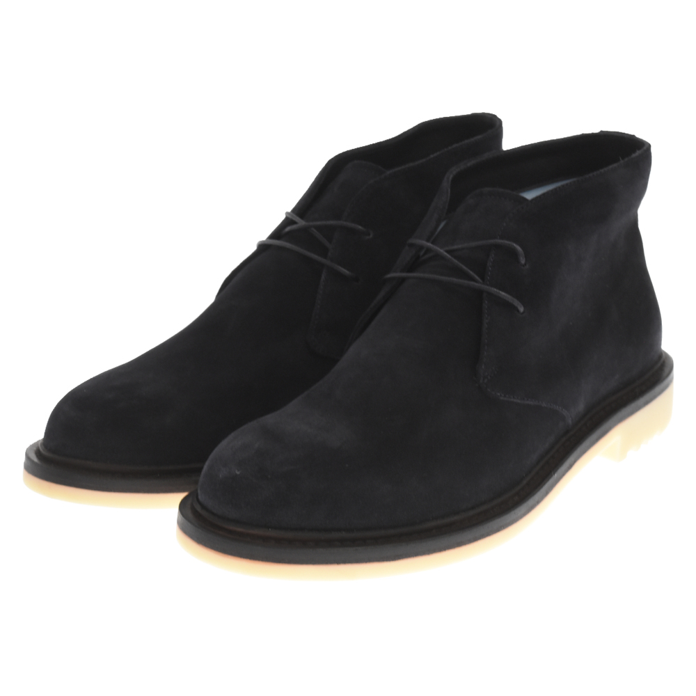 ロロピアーナ×Hiroshi Fujiwara LP DESERT BOOTS WALK H.F. SUEDE U. ショートブーツ スエード レースアップ ローヒール ネイビー_画像3