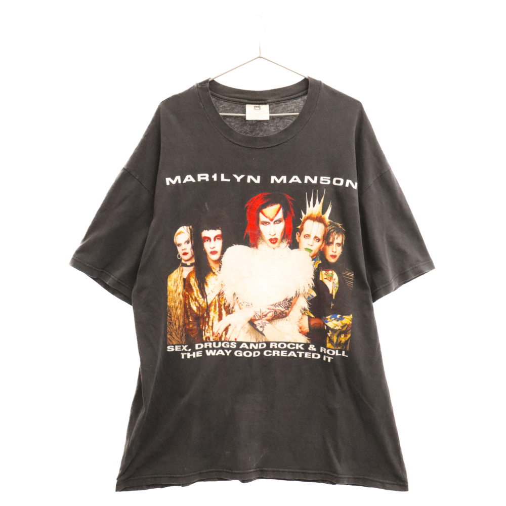 VINTAGE ヴィンテージ 90s MARILYN MANSON ROCK IS DEAD 1999 マリリンマンソン ロックイズデッド 両面プリント 半袖Tシャツ ブラック