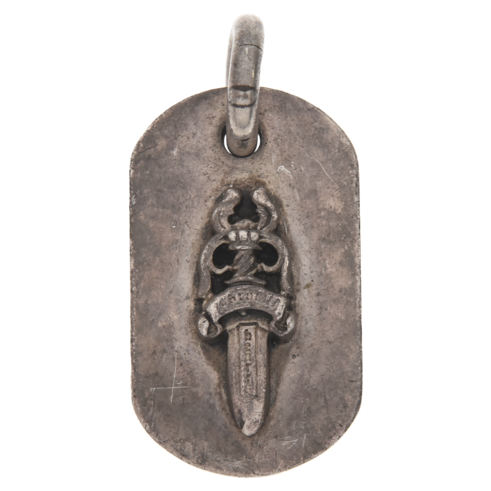 CHROME HEARTS クロムハーツ RAISED DOGTAG レイズドドッグタグ ダガーチャーム ネックレストップ シルバー