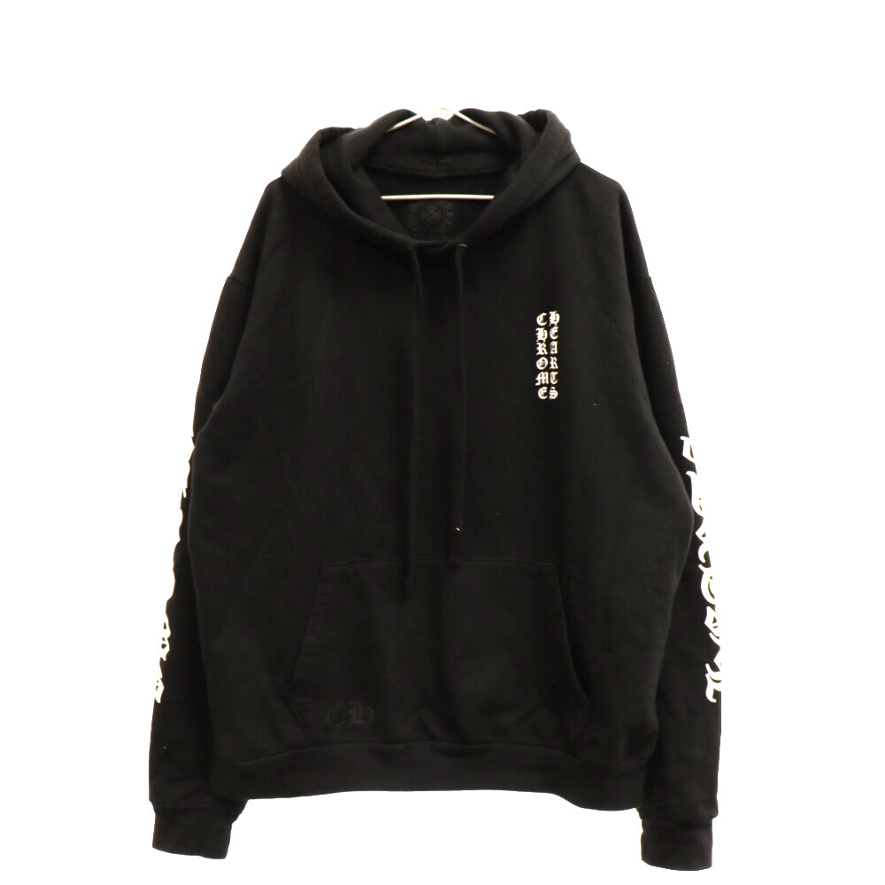 CHROME HEARTS クロムハーツ SWTSHRT PLVR 袖ロゴ プルオーバー スウェット パーカー ブラック_画像1