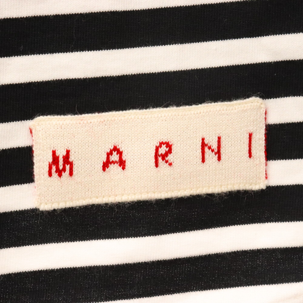 MARNI マルニ 22SS COMPACT STRIPED JERSEY SHIRT コンパクトストライプ 長袖シャツ ブラック/ホワイト CUMU0061X0_画像5
