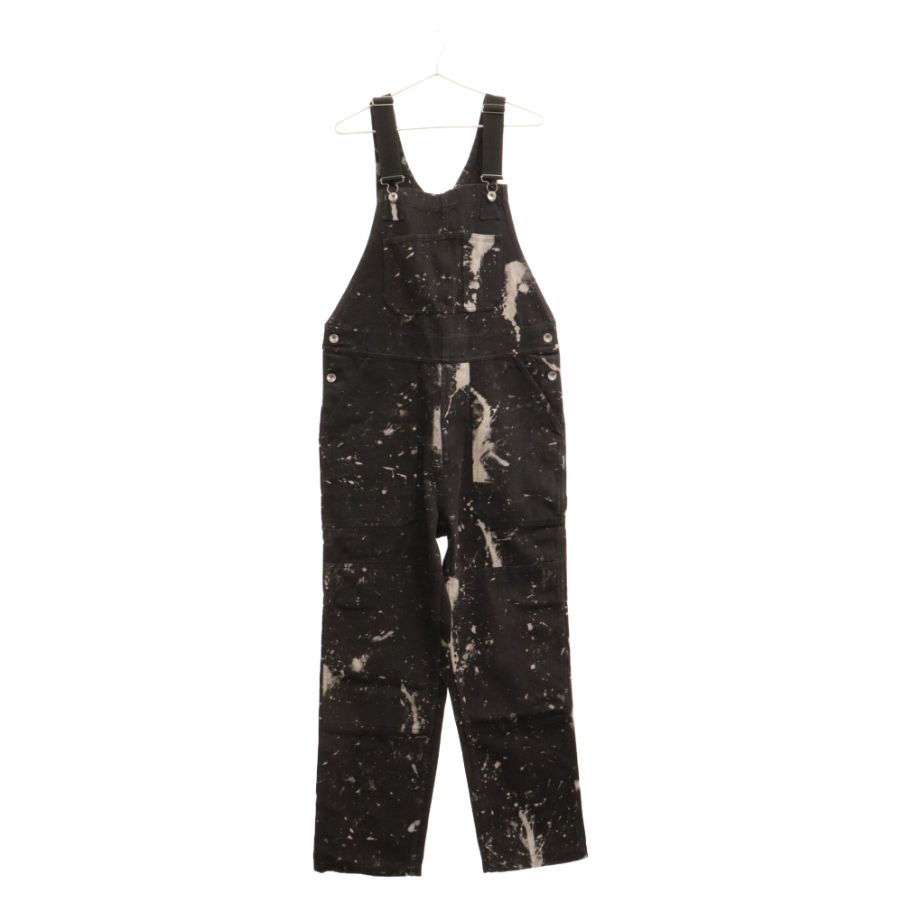 SNS BOOK CLUB エスエヌエスブッククラブ BLEACHED DENIM DUNGAREES ブリーチデニムダンガリー オーバーオール ブラック SNS-4117-0100_画像1