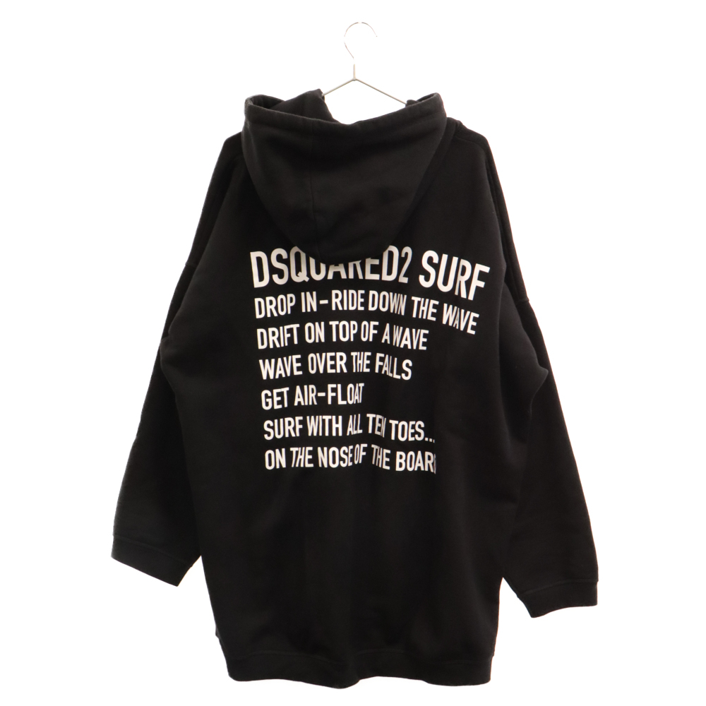 DSQUARED2 ディースクエアード バックプリント スウェットワンピース コットンパーカー レディース ブラック S75GU0443/S25516