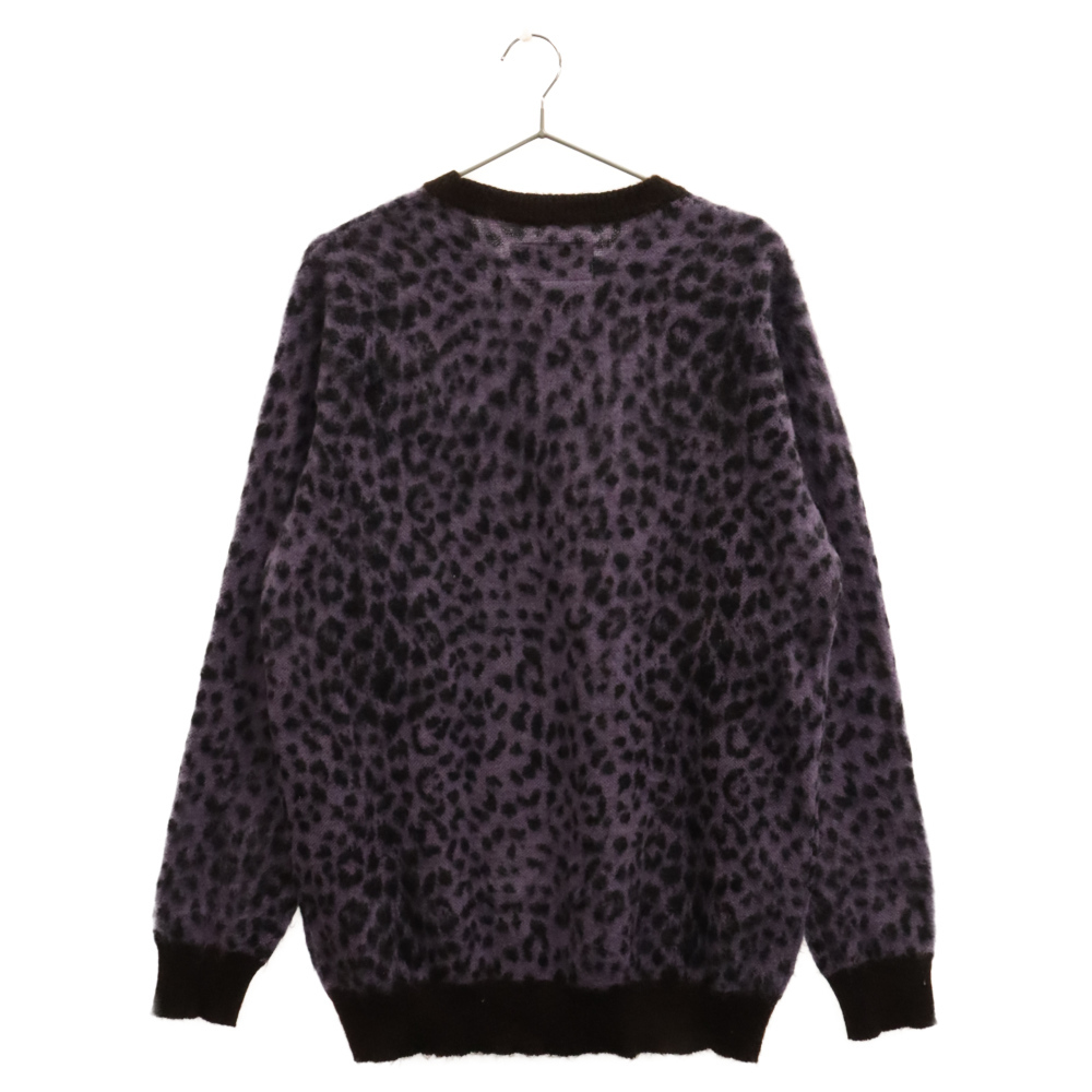 WACKO MARIA Wacko Maria LEOPARD MOHAIR KNIT SWEATER Leopard mo hair knitted sweater purple 
