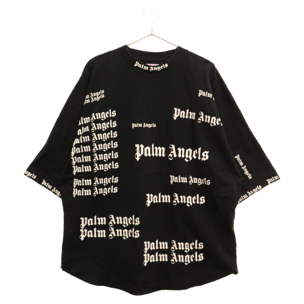 Palm Angels パームエンジェルス Ultra Logo T-shirt 総柄ロゴ 半袖 Tシャツ ブラック PMAA002F18413015