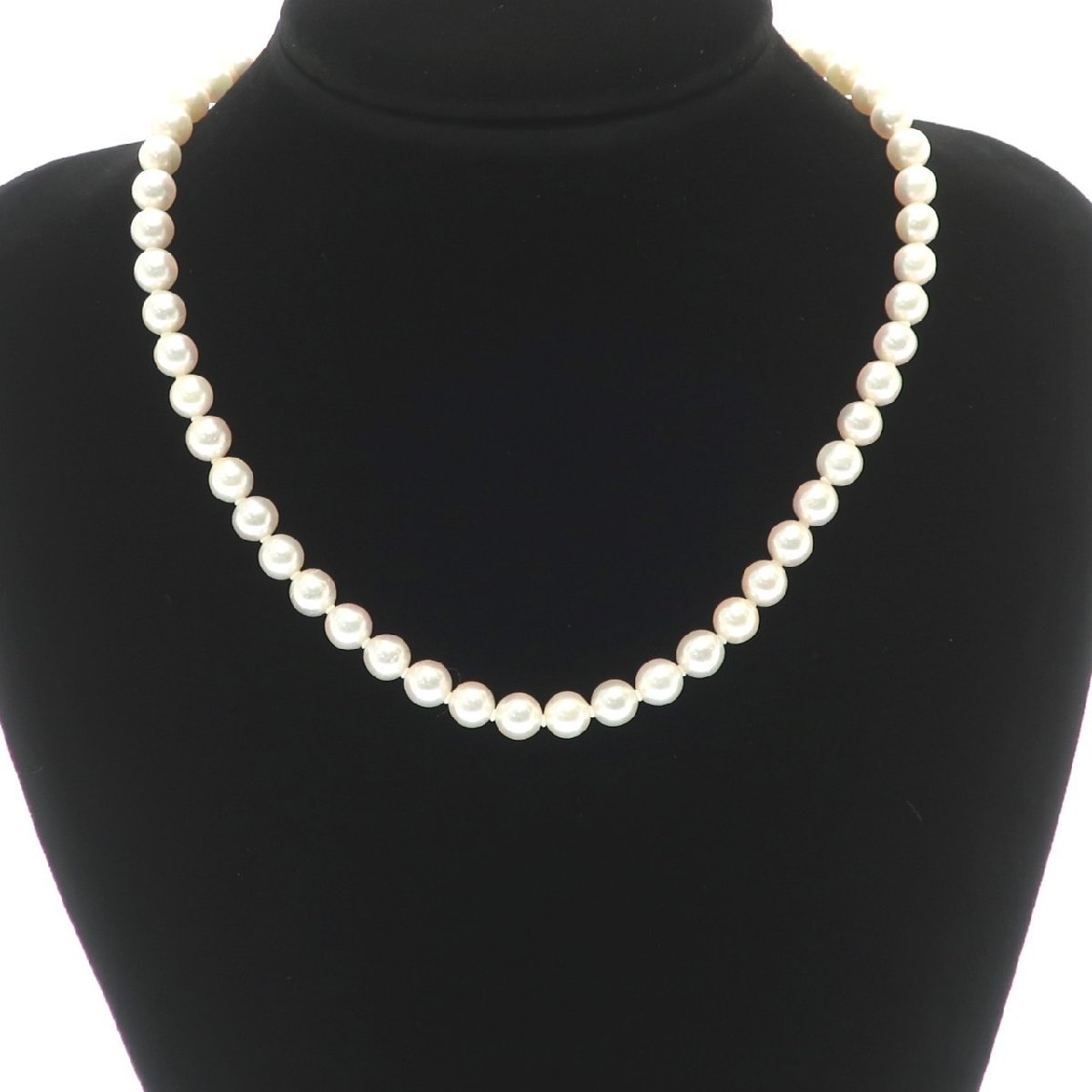 1円スタート 美品 アコヤ真珠 パールネックレス 53粒 53P パール径 7.0mm pearl 金具 SILVER シルバー あこや真珠 中宝ソーティング_画像9