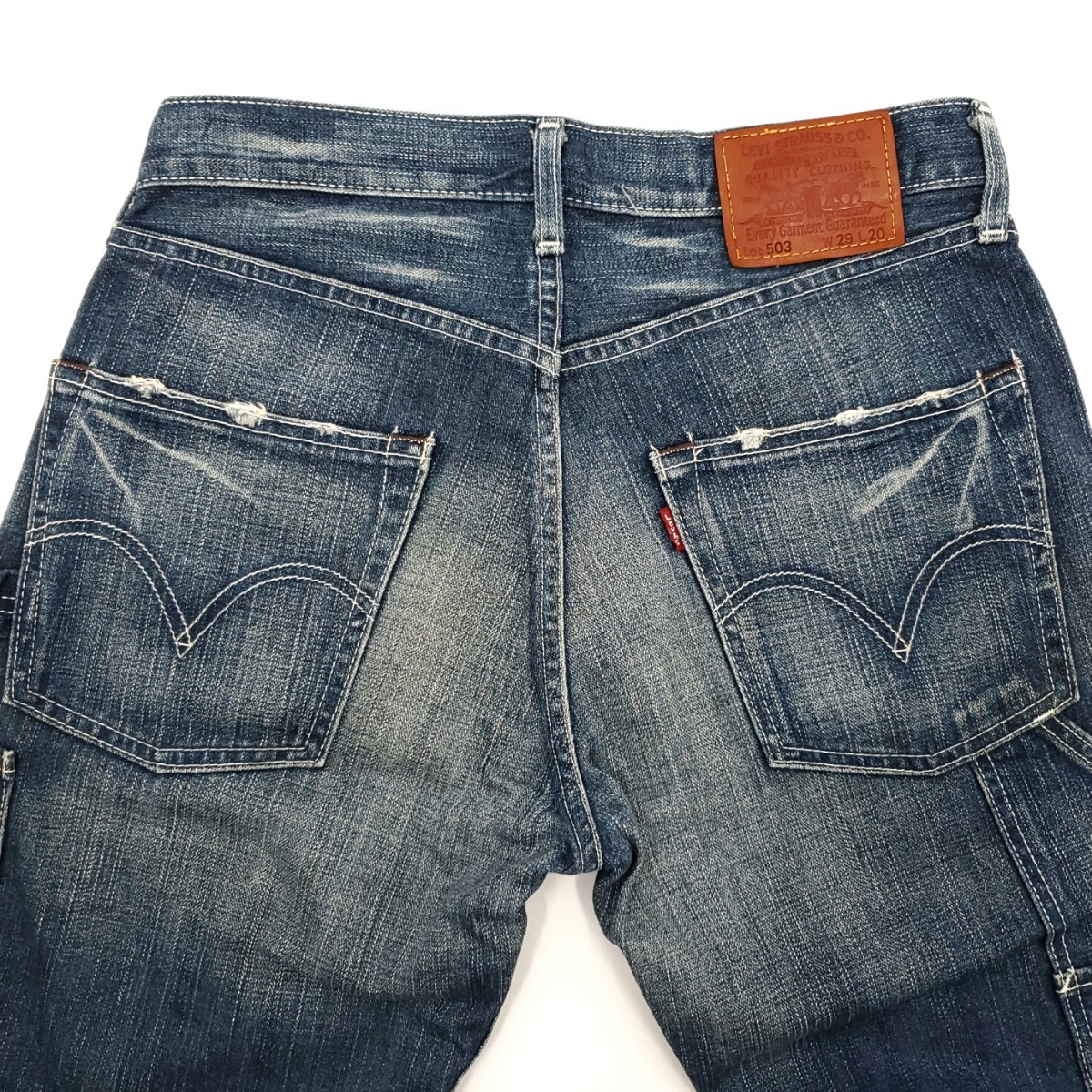 ペインターパンツ★Levi's CW503★W29クロップドデニムパンツリーバイス七分丈ジーンズハーフパンツビンテージダメージ加工ジーパン SZP108_画像5