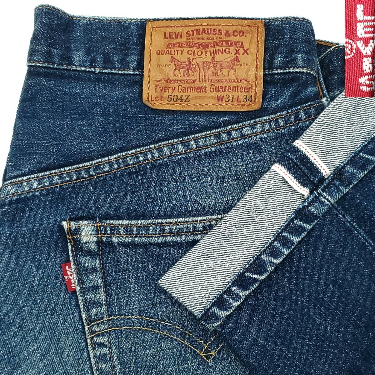 廃番 良色★Levi's 504ZXX★W31日本製ビンテージ復刻ジーンズリーバイスビッグE赤耳TALONジップメンズデニムレプリカLVC501XX好きも SZP100