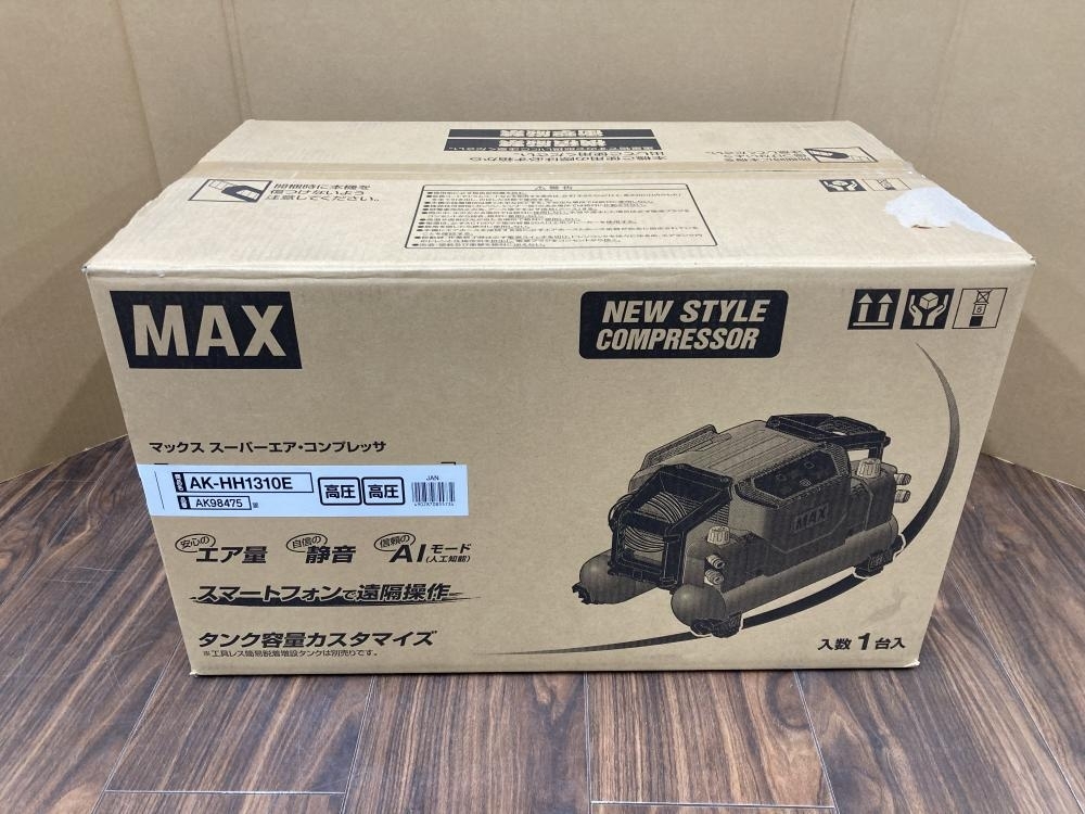 006□未使用品・即決価格□MAX 高圧エアコンプレッサ AK-HH1310E レッド 直接伝票を貼り付けて発送_画像1