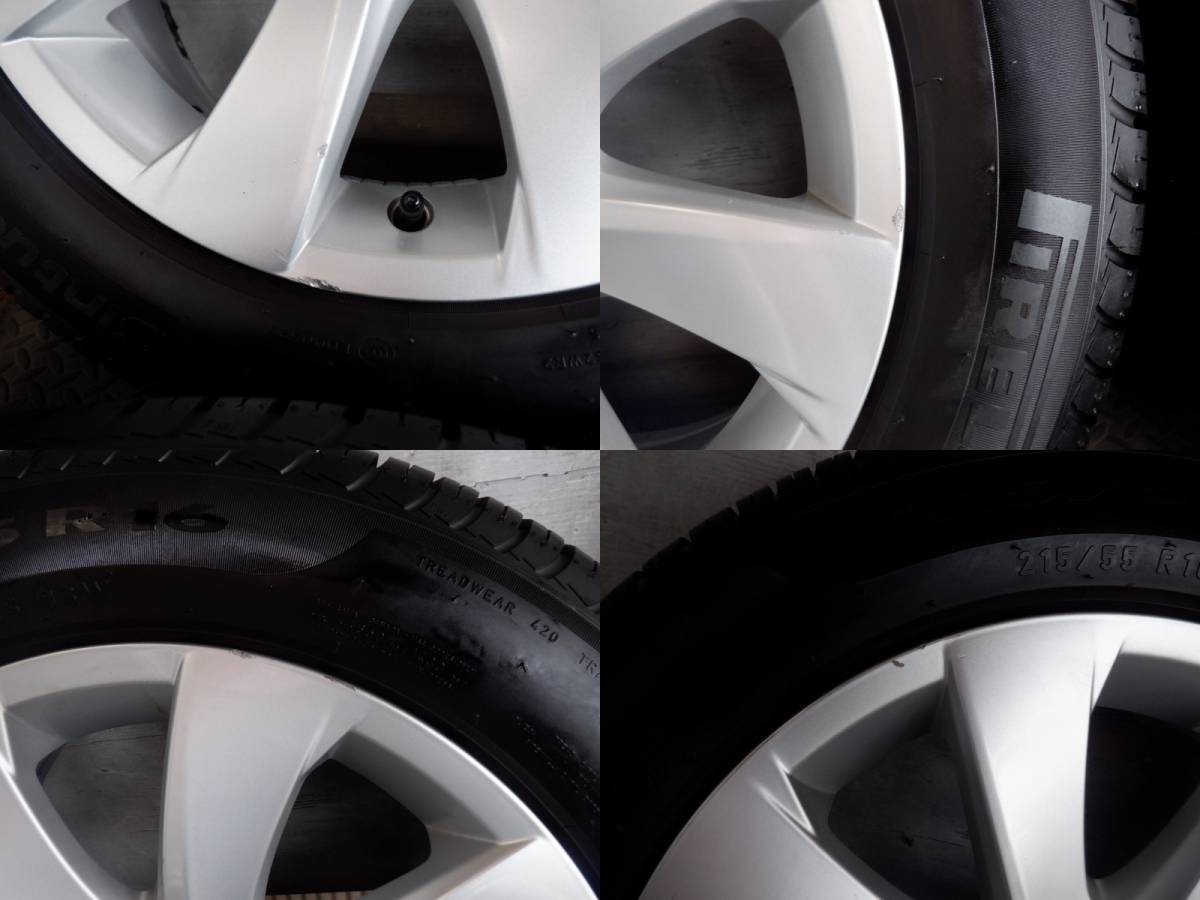 即決 シトロエン C4 ピカソ 純正 16x7J(+26)PCD108-4穴 215/55R16 ピレリ 20年製 溝5mm /60(30)【5-31582】宅配不可(福通営業所止)_画像4