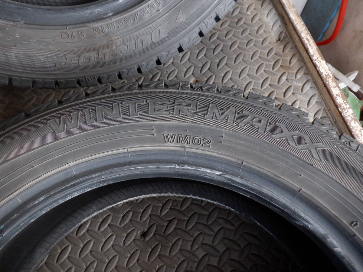 即決 中古 スタッドレス タイヤ 4本 セット ダンロップ WINTER MAXX WM02 165/65R15 溝5-6mm /50【5-33755】_画像8