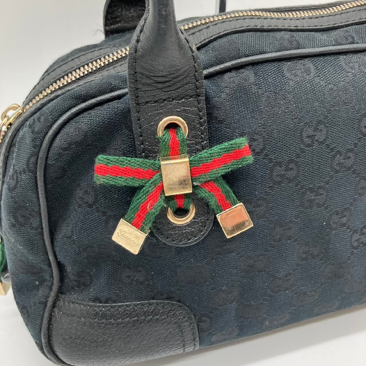 GUCCI グッチ プリンシー GGキャンバス ミニボストンバッグ ブラック 161720 9771_画像3