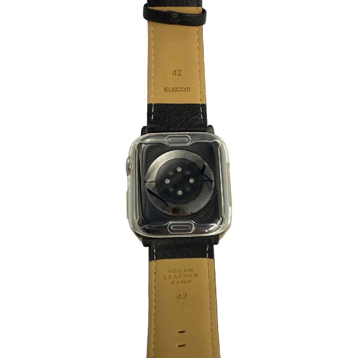 Apple アップル Apple Watch Series 6 44mm ケース付 レザー社外ベルト IMEI判定◎_画像6