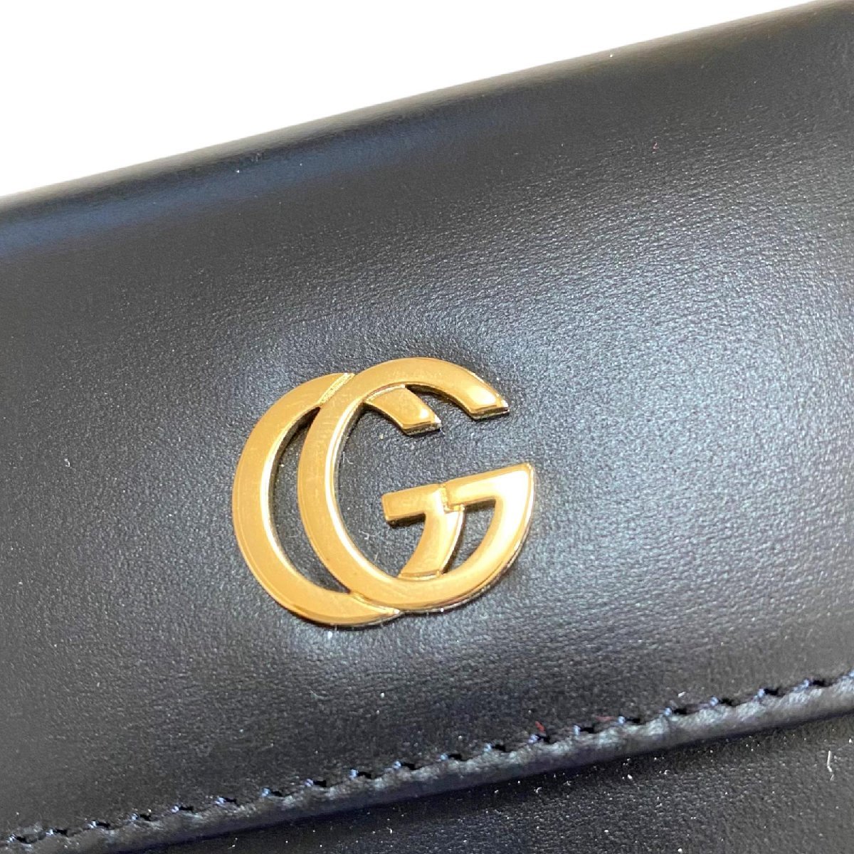 GUCCI グッチ 折り財布 折りたたみ GGロゴ レザー 小銭入れ お札入れ ブラック系_画像7