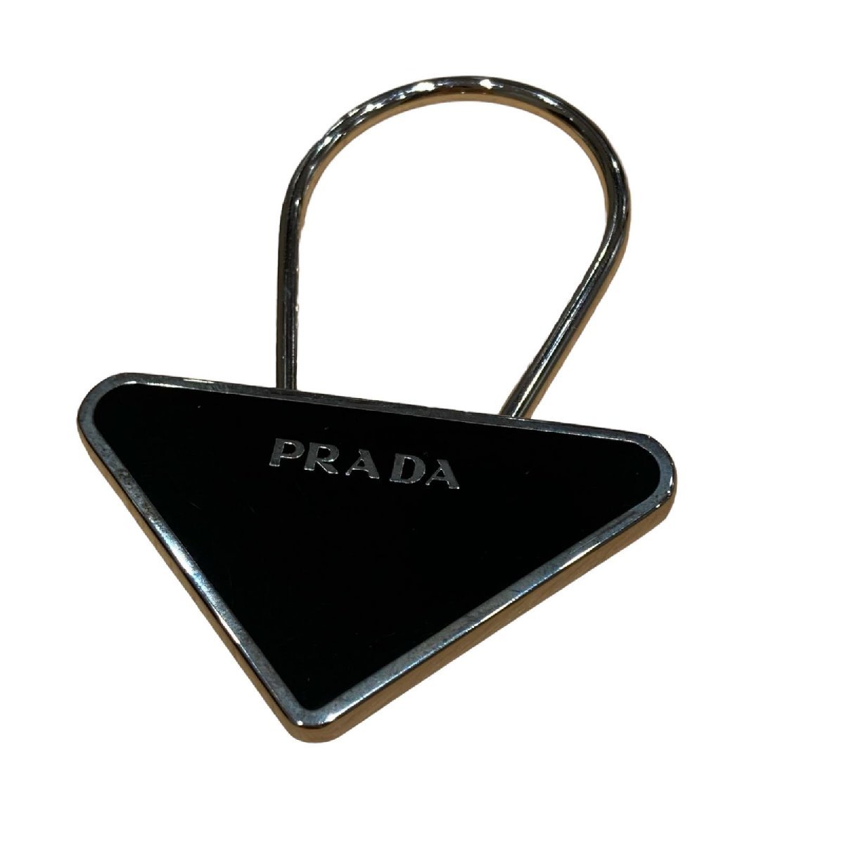 PRADA プラダ 三角ロゴプレート 黒 キーホルダー キーホルダー_画像2