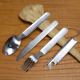  Hungary army discharge goods cutlery set made of stainless steel dead stock army payment lowering goods 4 pcs set can opener . chapter stamp iron camp 