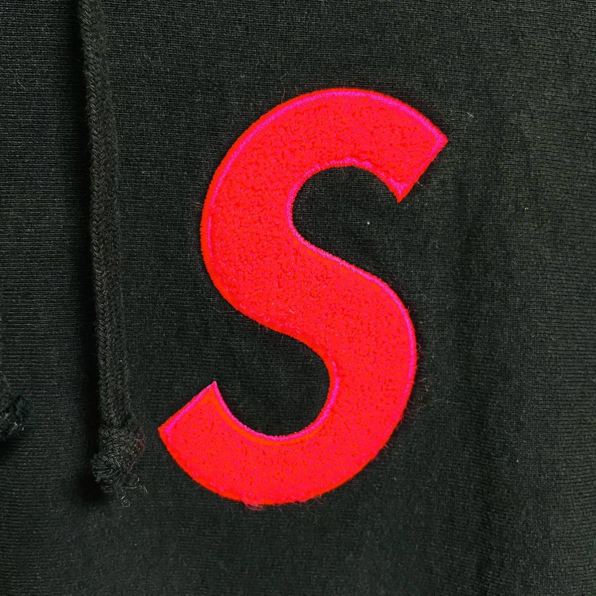Supreme S Logo Hooded Sweatshirt Black Pink S 19aw 2019年 黒 ピンク Sロゴ エスロゴ フード スウェットシャツ シェニール_画像3