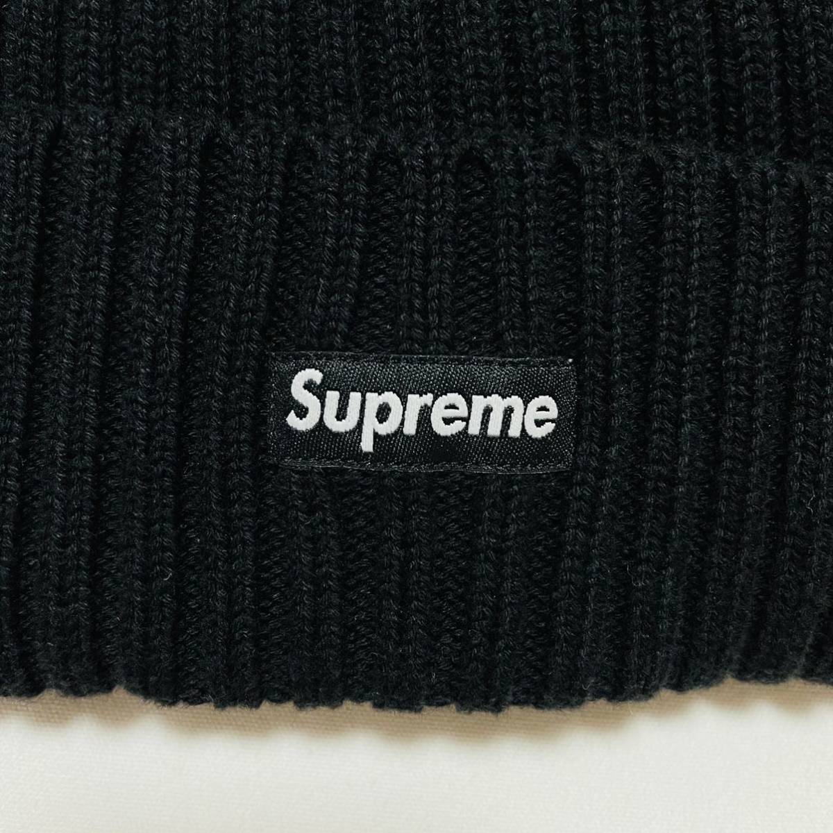 Supreme Overdyed Ribbed Beanie Black Free 17ss 2017年 黒 ブラック オーバーダイド リブ ビーニー ニット帽 キャップ ボックスロゴ_画像3