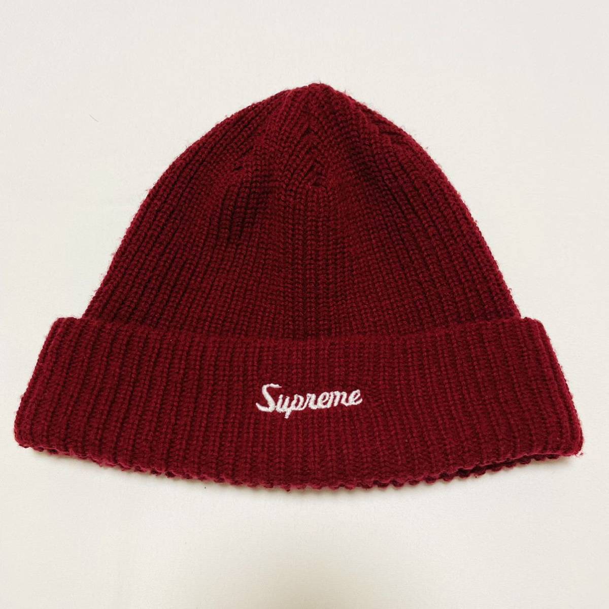 Supreme Loose Gauge Beanie Rust White Free 16aw 2016年 赤 ラスト ホワイト ルーズ ゲージ ビーニー ニット帽 キャップ スクリプトロゴ_画像1