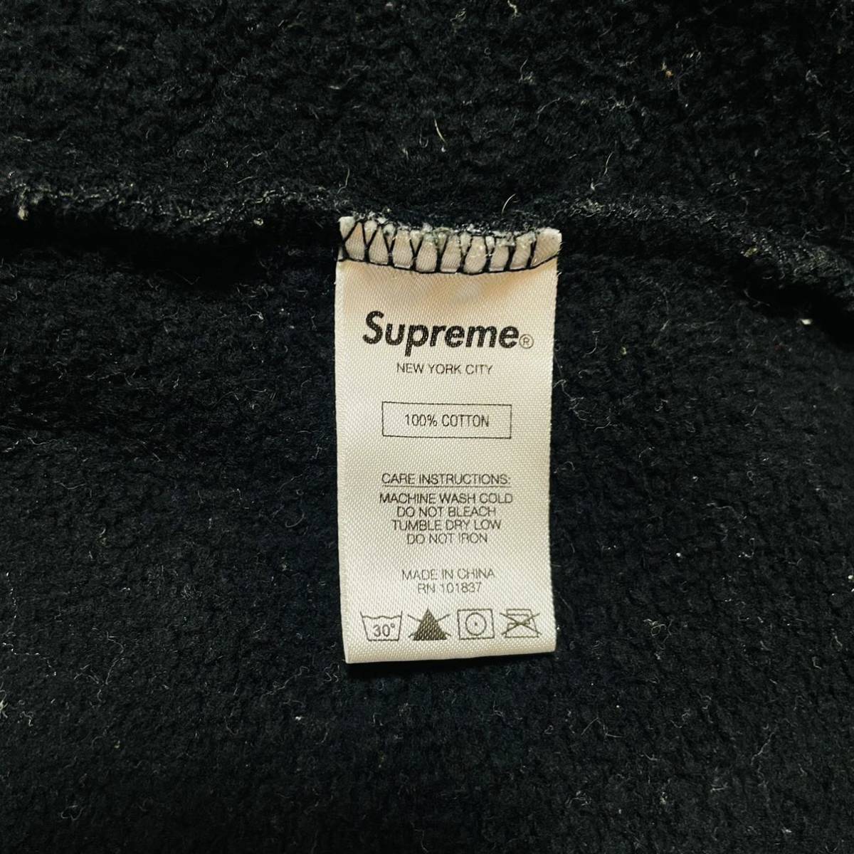 Supreme Sideline Hooded Sweatshirt Black White L 18ss 2018年 黒 ブラック ホワイト サイドライン サイドロゴ スウェット ボックスロゴ_画像7