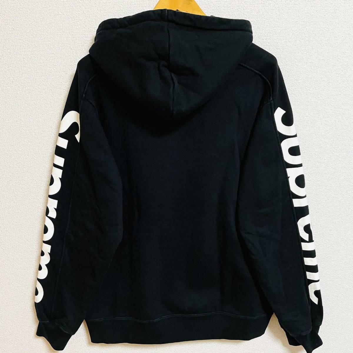 Supreme Sideline Hooded Sweatshirt Black White L 18ss 2018年 黒 ブラック ホワイト サイドライン サイドロゴ スウェット ボックスロゴ_画像2