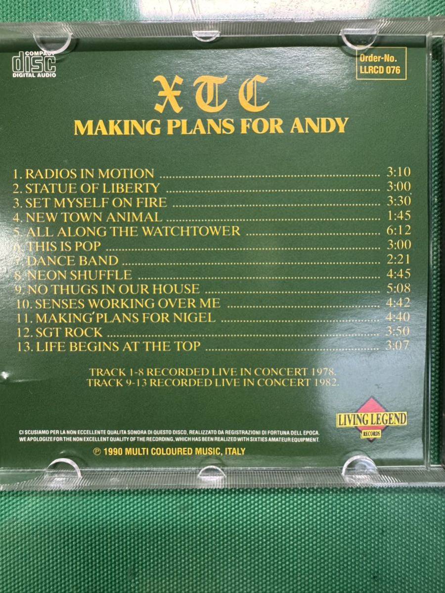 XTC/MAKING PLANS FOR ANDY の画像2